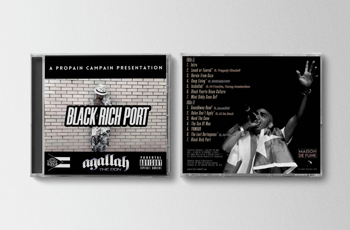 AGALLAH THE DON - BLACK RICH PORT (BLACK & WHITE CD)