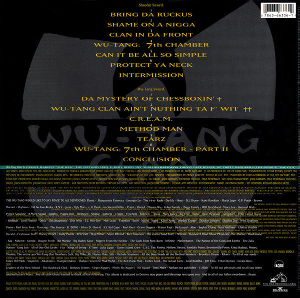 Enter The Wu-Tang (36 Chambers) — back cover